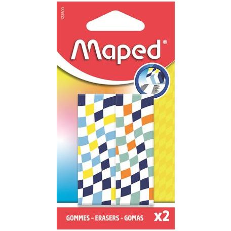 MAPED Radír, kockamintás, MAPED „Checkerboards”, vegyes minták, 2 db