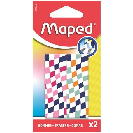 MAPED Radír, kockamintás, MAPED „Checkerboards”, vegyes minták, 2 db