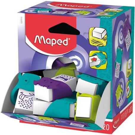 MAPED Radír display, MAPED "Little Monster", vegyes színek