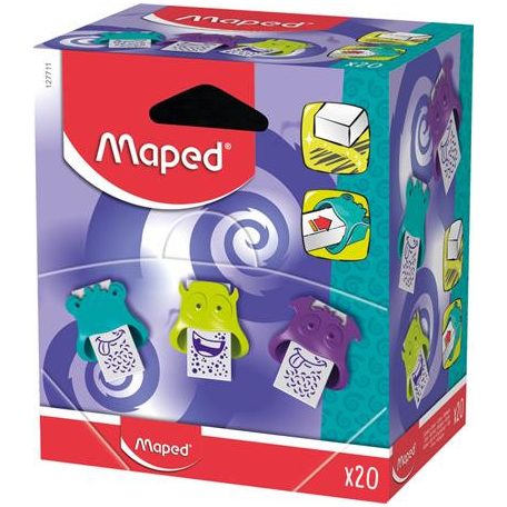 MAPED Radír display, MAPED "Little Monster", vegyes színek