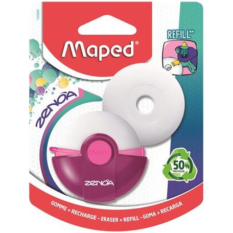MAPED Radír, műanyag tokos, utántöltővel, MAPED "Zenoa", vegyes színek
