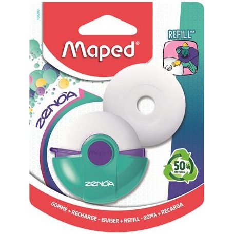 MAPED Radír, műanyag tokos, utántöltővel, MAPED "Zenoa", vegyes színek
