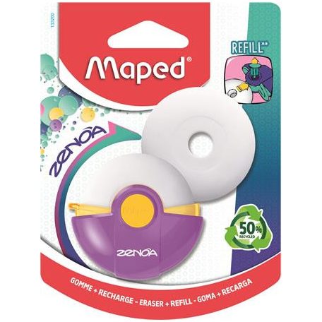 MAPED Radír, műanyag tokos, utántöltővel, MAPED "Zenoa", vegyes színek