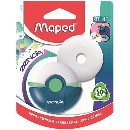MAPED Radír, műanyag tokos, utántöltővel, MAPED "Zenoa", vegyes színek