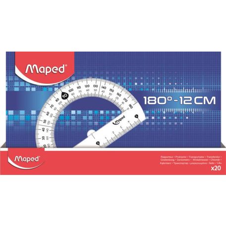 MAPED Szögmérő, műanyag 180°-os kínáló dobozos MAPED "Essentials"