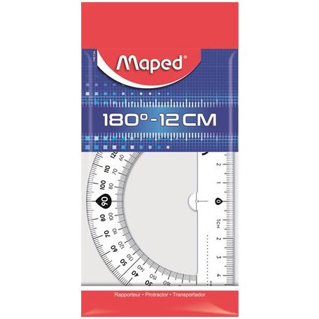 MAPED Szögmérő, műanyag 180°-os kínáló dobozos MAPED "Essentials"
