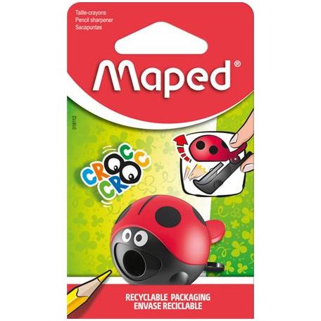 MAPED Hegyező, egylyukú, tartályos, MAPED "Croc Croc Easy", katica és bálna, vegyes formák