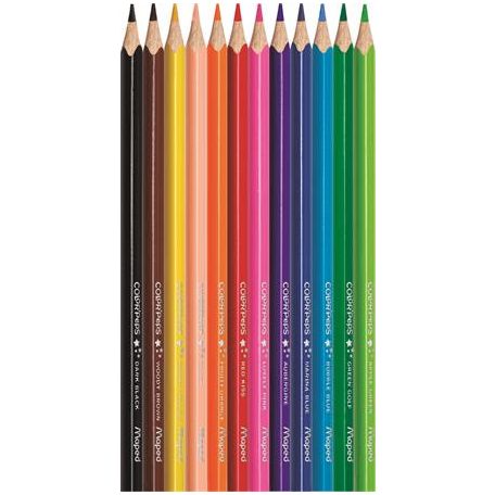 MAPED Színes ceruza készlet, háromszögletű, MAPED "Color'Peps Star", 12 különböző szín