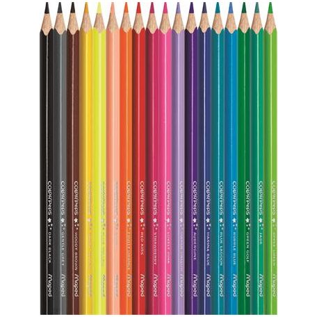 MAPED Színes ceruza készlet, háromszögletű, MAPED "Color'Peps Star", 18 különböző szín