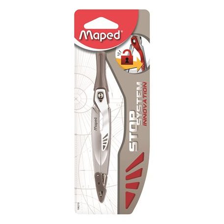 MAPED Körző, rögzíthető lábakkal, MAPED "Stop System Innovation"