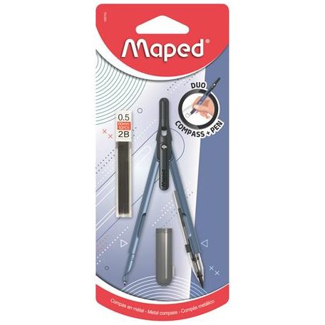 MAPED Körző, heggyel, 2in1, ceruzává alakítható, MAPED „Compass Pen”, vegyes színek