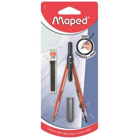MAPED Körző, heggyel, 2in1, ceruzává alakítható, MAPED „Compass Pen”, vegyes színek