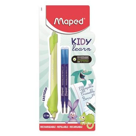 MAPED Írástanuló rollertoll, utántöltővel, 0,7 mm, radírozható, MAPED "KIDY Learn MAGIC", vegyes minták
