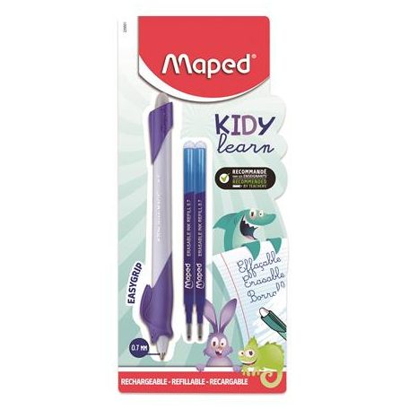 MAPED Írástanuló rollertoll, utántöltővel, 0,7 mm, radírozható, MAPED "KIDY Learn MAGIC", vegyes minták