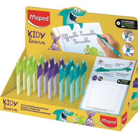 MAPED Írástanuló rollertoll display, 0,7 mm, radírozható, MAPED "KIDY Learn MAGIC", vegyes színek
