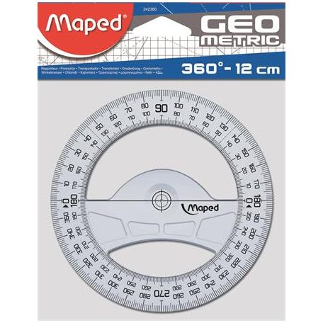 MAPED Szögmérő, műanyag, 360°, MAPED "Geometric"