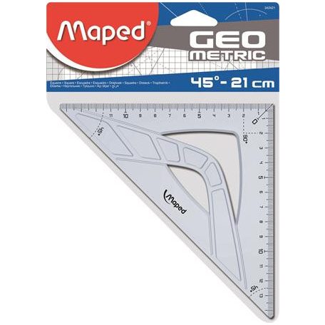 MAPED Háromszög vonalzó, műanyag, 45°, 14 cm, MAPED "Geometric"