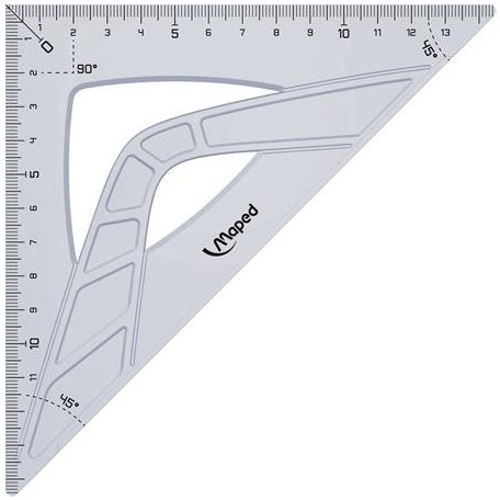 MAPED Háromszög vonalzó, műanyag, 45°, 14 cm, MAPED "Geometric"