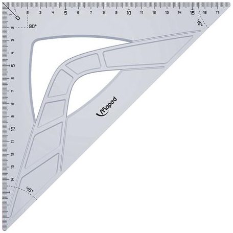 MAPED Háromszög vonalzó, műanyag, 45°, 17 cm, MAPED "Geometric"