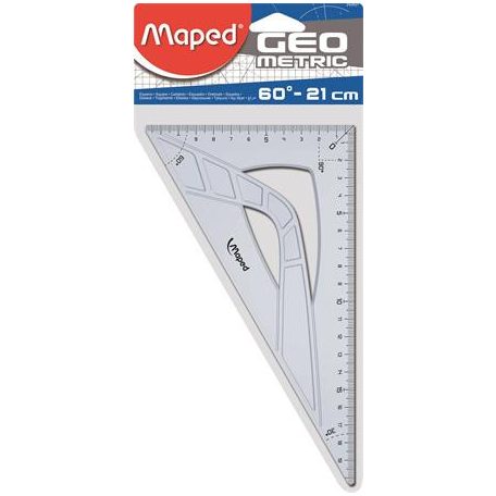 MAPED Háromszög vonalzó, műanyag, 60°, 21 cm, MAPED "Geometric"