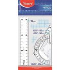 MAPED Vonalzókészlet, kicsi, műanyag, 4 darabos, MAPED "Start"