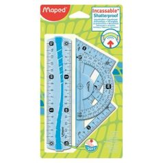   MAPED Vonalzókészlet, kicsi, műanyag, hajlítható, 4 darabos, MAPED "Flex"