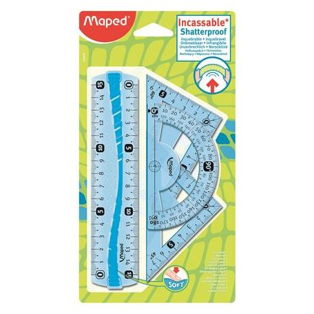 MAPED Vonalzókészlet, kicsi, műanyag, hajlítható, 4 darabos, MAPED "Flex"