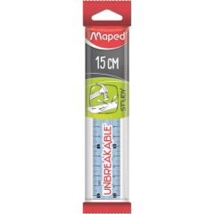   MAPED Vonalzó, műanyag, törhetetlen, 15 cm, MAPED "Study Unbreakable", vegyes színek