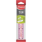 MAPED Vonalzó, műanyag, törhetetlen, 15 cm, MAPED "Study Unbreakable", vegyes színek