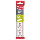 MAPED Vonalzó, műanyag, törhetetlen, 15 cm, MAPED "Study Unbreakable", átlátszó