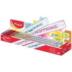   MAPED Vonalzó, műanyag, törhetetlen, 20 cm, MAPED "Study Unbreakable Fancy", vegyes színek
