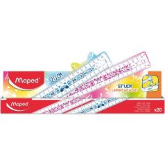   MAPED Vonalzó, műanyag, törhetetlen, 20 cm, MAPED "Study Unbreakable Fancy", vegyes színek