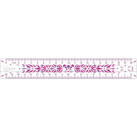 MAPED Vonalzó, műanyag, törhetetlen, 20 cm, MAPED "Study Unbreakable Fancy", vegyes színek