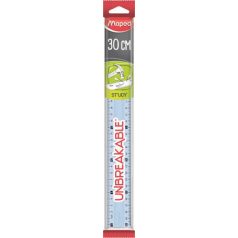   MAPED Vonalzó, műanyag, törhetetlen, 30 cm, MAPED "Study Unbreakable", vegyes színek