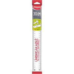   MAPED Vonalzó, műanyag, törhetetlen, 30 cm, MAPED "Study Unbreakable", átlátszó