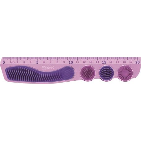 MAPED Vonalzó, műanyag, 20 cm, MAPED "Kidy Learn Concentration", lila