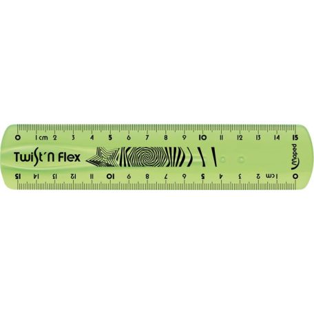 MAPED Vonalzó, műanyag, törhetetlen, 15 cm, MAPED "Twist'n Flex"