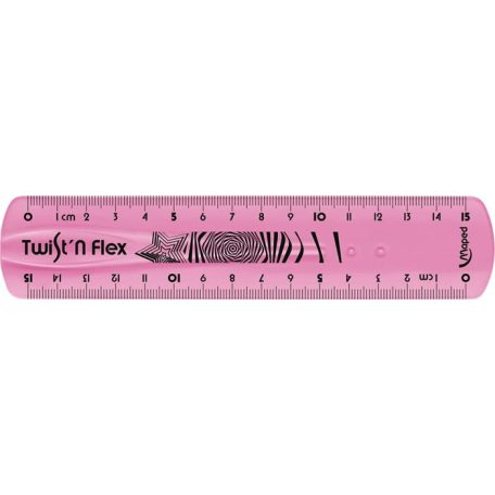 MAPED Vonalzó, műanyag, törhetetlen, 15 cm, MAPED "Twist'n Flex"