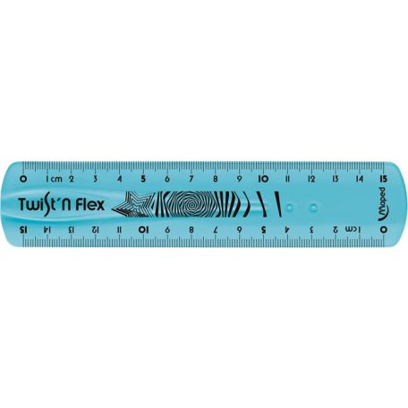 MAPED Vonalzó, műanyag, törhetetlen, 15 cm, MAPED "Twist'n Flex"