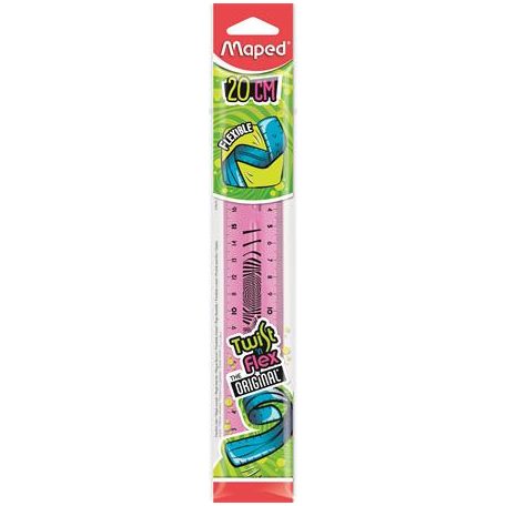 MAPED Vonalzó, műanyag, törhetetlen, 20 cm, MAPED "Twist'n Flex"