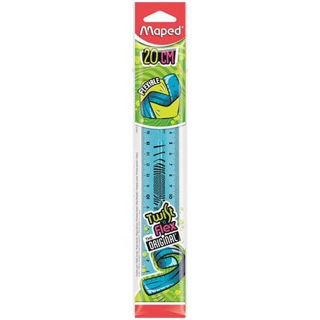 MAPED Vonalzó, műanyag, törhetetlen, 20 cm, MAPED "Twist'n Flex"