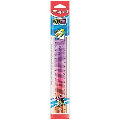 MAPED Vonalzó, műanyag, törhetetlen, 20 cm, MAPED "Twist'n Flex Decor Animals", vegyes színek