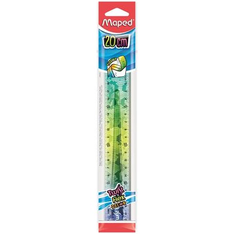 MAPED Vonalzó, műanyag, törhetetlen, 20 cm, MAPED "Twist'n Flex Decor Animals", vegyes színek