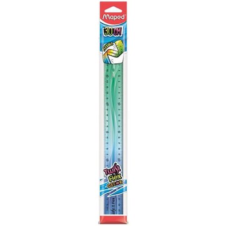 MAPED Vonalzó, műanyag, 30 cm, MAPED "Twist'n Flex Decor"