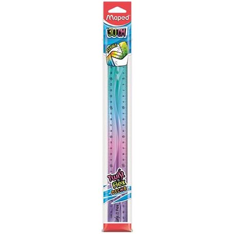 MAPED Vonalzó, műanyag, 30 cm, MAPED "Twist'n Flex Decor"