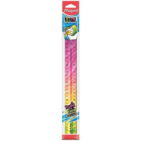 MAPED Vonalzó, műanyag, 30 cm, MAPED "Twist'n Flex Decor"