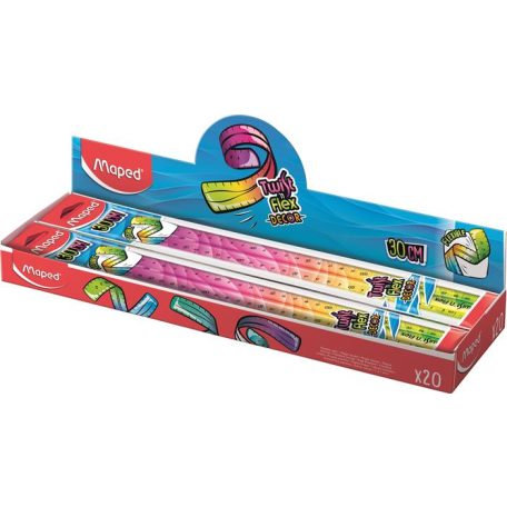 MAPED Vonalzó, műanyag, 30 cm, MAPED "Twist'n Flex Decor"