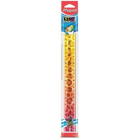 MAPED Vonalzó, műanyag, törhetetlen, 30 cm, MAPED "Twist'n Flex Decor Animals", vegyes színek