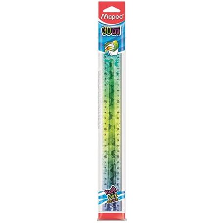 MAPED Vonalzó, műanyag, törhetetlen, 30 cm, MAPED "Twist'n Flex Decor Animals", vegyes színek