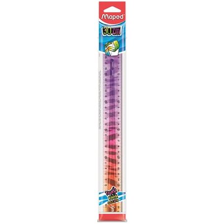 MAPED Vonalzó, műanyag, törhetetlen, 30 cm, MAPED "Twist'n Flex Decor Animals", vegyes színek